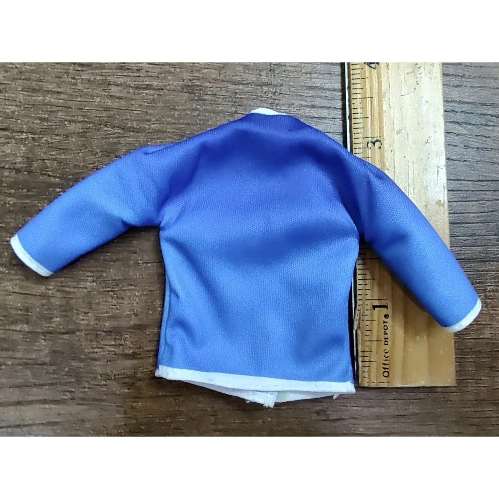 Barbie Soccer Blue & White Sports Coach Replacement Top Only Doll Shirt  Z32